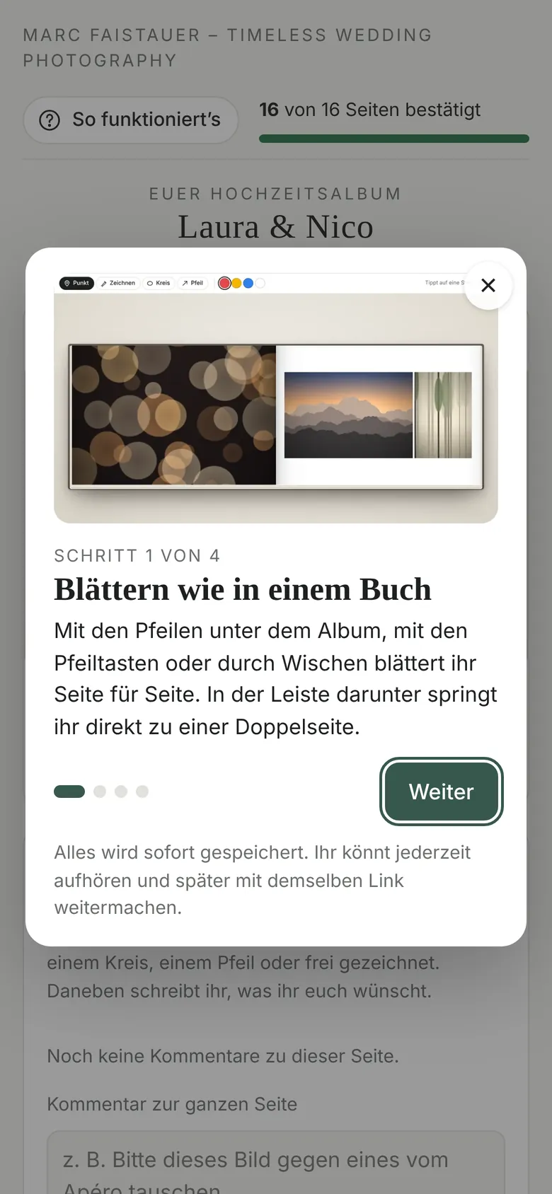Anleitung auf dem Handy